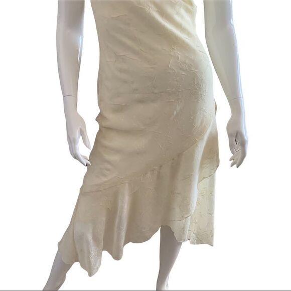 PROM DRESS B Darlin Cream Sparkly Sleeveless Asymmetrical Dress size 7/8 - Picture 11 of 16